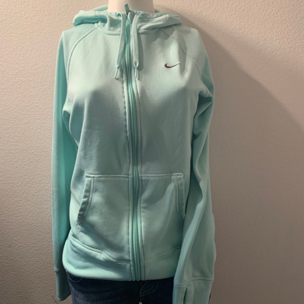 NIKE Aqua Green Zip Up Sweatshirt